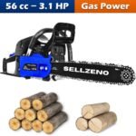 Sellzeno 22" Gas Chainsaw, 56cc 3.1HP 2-Cycle Engine, Auto Oiler, Powerful Saw for Tree Felling & Firewood - Image 2